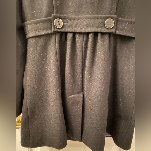 Kenneth Cole New York Women’s Size 8 Black Military Style Pea Coat Wool Blend - Picture 8 of 16